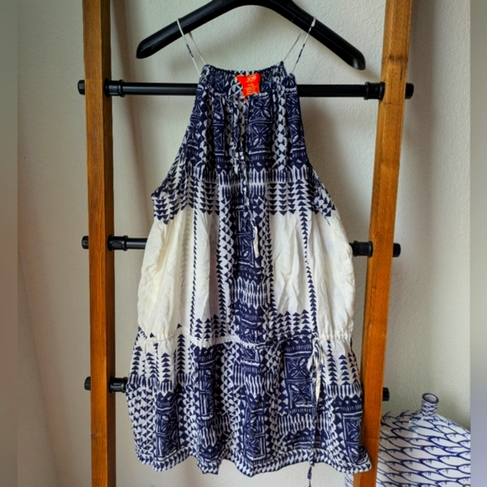 Joe Fresh Navy and White Patterned Print Summer Top - Size XL